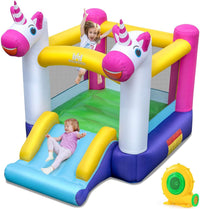 Inflatable Bounce House, 2-in-1 Kids Bouncer with Slide & Jumping Area