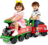Ride on Train with Carriage, 6V 2-Seater Battery Powered Ride on Toy with Under-Seat Storage