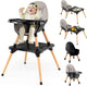 Convertible Table Chair Set w/Building Block Table, Safety Harness, Removable Tray