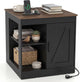Giantex Farmhouse Nightstand with Charging Station, Bedside Table