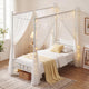 Canopy Bed Frame Modern 4-Poster Platform Bed with Headboard and Under-bed Storage