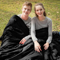 Double Sleeping Bag for Adults, Camping Queen-Size with 2 Pillows for All Season