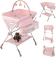 Baby Changing Table, Foldable Diaper Changing Station w/Storage Bag & Shelf