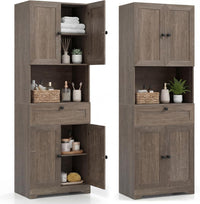 Tall Bathroom Cabinet, Freestanding Storage Cabinet with 4 Doors & 1 Drawer