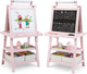 Kids Art Easel, 3 in 1 Double-Sided Standing Easel for Toddlers w/Chalkboard