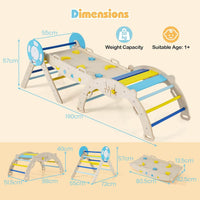 Foldable Montessori Climbing Toys w/Arch Climber, Reversible Ramp, Climbing Rope
