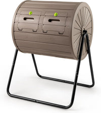 Compost Tumbler, 142L Large Outdoor Compost Bin w/Dual Chambers