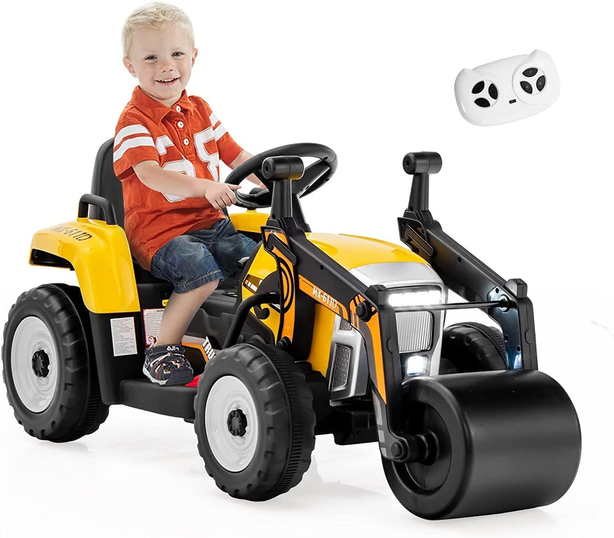Ride on Car, 12V Road Roller with Remote Control