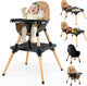 Convertible Table Chair Set w/Building Block Table, Safety Harness, Removable Tray