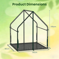 Mini Green House with Waterproof Bottom Mat, Outdoor Portable Green House with Sturdy Metal Frame