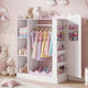 Kids Clothing Rack with Mirror, Children Dress Up Center w/Open Hanging Rack