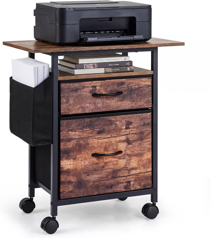 Giantex 2-Drawer Mobile File Cabinet, Rolling Printer Stand with Extended Tabletop