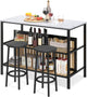 Giantex Kitchen Island Dining Table Chair bar Stool Counter Height Set