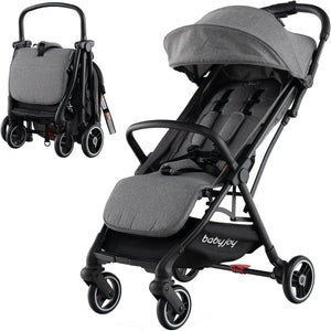 Compact Travel Stroller for Airplane Infant Toddler Stroller w/Adjustable Backrest & Canopy