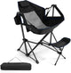 Camping Chair w/ Footrest Portable Folding Outdoor Chair for Beach Lawn Fishing