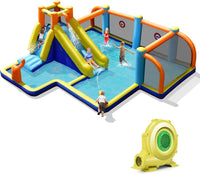 Giant Soccer-Themed Inflatable Water Slide with Splash Pool (without Blower)