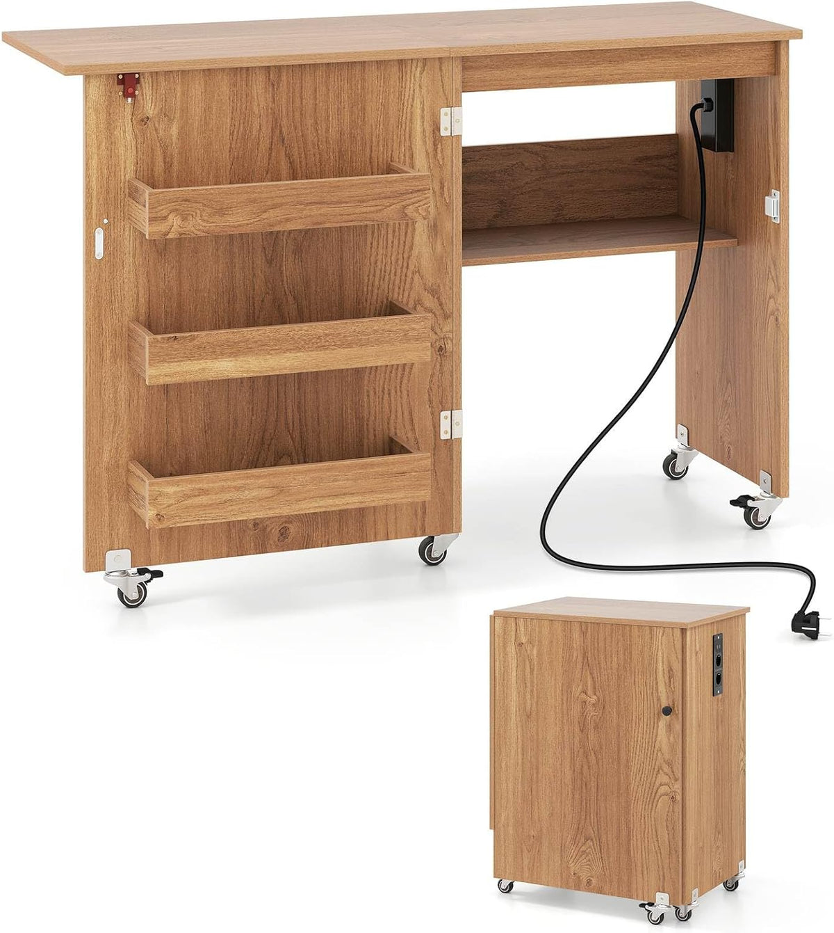 Giantex Folding Sewing Table w/Storage