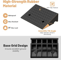 Curb Ramp 2 Pack, 12/13cm Raised Height Rubber Threshold Ramps Set