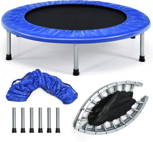 36” Mini Folding Trampoline, Portable Recreational Fitness Rebounder for Kids Adults