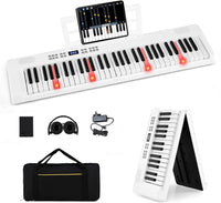 61-Key Foldable Piano Keyboard, Full-size Electronic Keyboard w/MIDI & Split Function
