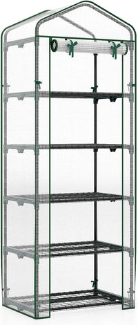 Mini Greenhouse Indoor Outdoor, Portable Plant Grow House with 5 Tier Shelves