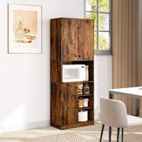 Kitchen Pantry Storage Cabinet 166 cm Tall Modern Hutch Cabinet w/ Open Shelves