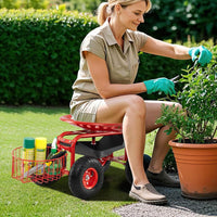 Steerable Garden Cart w/Extendable Handle