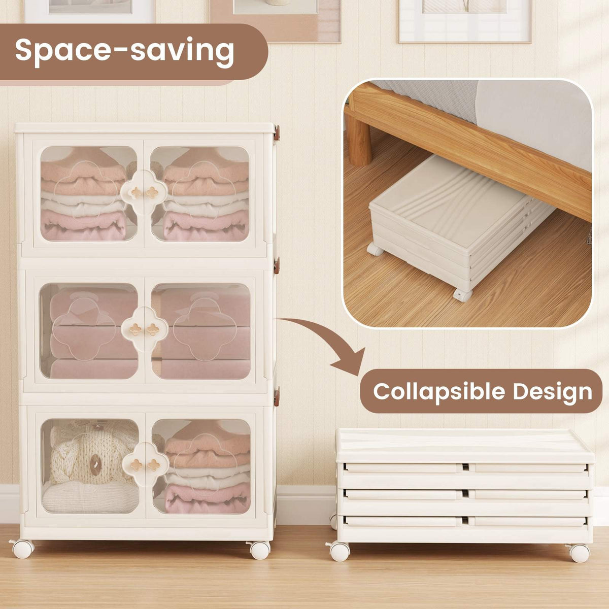 3/4 Tier Stackable Storage Bins with Lids
