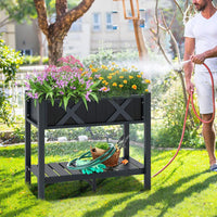 HIPS Raised Garden Bed, Poly Wood Elevated Planter Box w/Legs