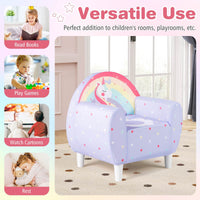 Kids Sofa Toddler Upholstered Armchair Unicorn Children Reading Chair