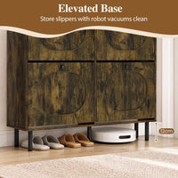 Shoe Storage Cabinet with 4 Flip Drawers for Entryway