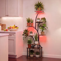 8-Tier Corner Plant Stand with Ambient LED Lights in 16 Colors