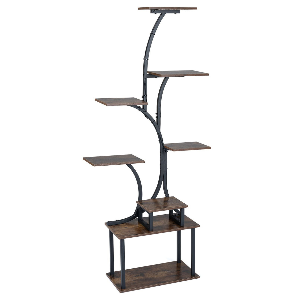8-Tier Corner Plant Stand with Ambient LED Lights in 16 Colors