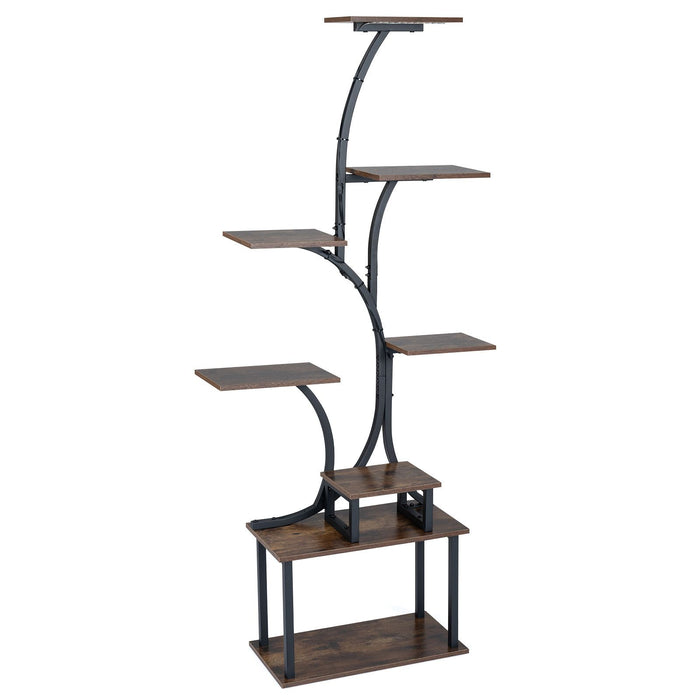 8-Tier Corner Plant Stand with Ambient LED Lights in 16 Colors