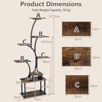 8-Tier Corner Plant Stand with Ambient LED Lights in 16 Colors