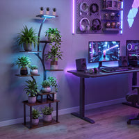8-Tier Corner Plant Stand with Ambient LED Lights in 16 Colors