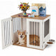 80 cm Dog Crate Furniture Indoor Wooden Dog Kennel with Double Lock Doors