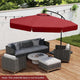 3m Offset Hanging Umbrella with Cover Patio Cantilever Umbrella w/Easy Tilt Adjustment