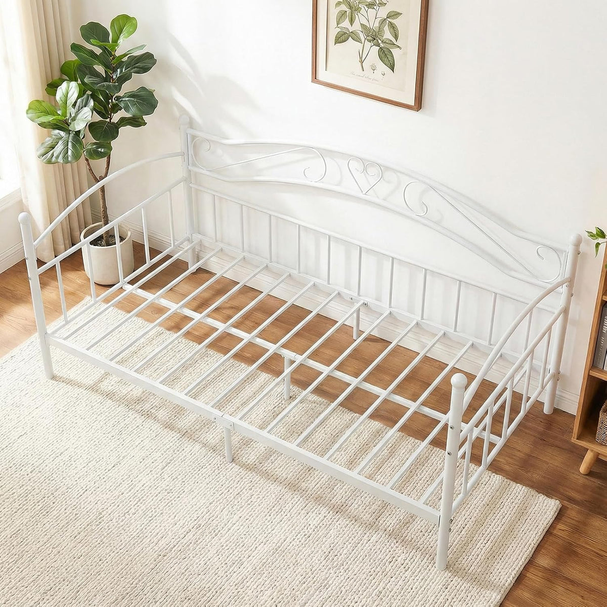 Giantex Metal Daybed Frame, 190 x 90 cm Sofa Bed with Classic Headboard