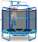 60"/5FT Trampoline for Kids, 3-in-1 Heavy Duty Mini Trampoline w/Ring and Horizontal Bar
