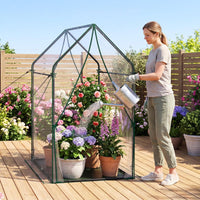 Mini Green House with Waterproof Bottom Mat, Outdoor Portable Green House with Sturdy Metal Frame