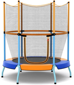48 Inch Trampoline for Kids with Safety Enclosure Net and Curved Metal Legs