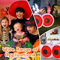 Giantex 2 Pack 0.9 M Halloween Inflatable Eyeballs with Air Blower Red LED Lights