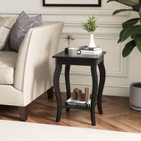 Square Corner Table Side Table w/ Storage Displat Shelf Nightstand Living Room