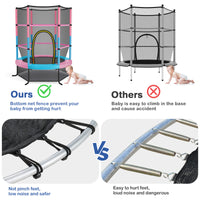 Kid Round Trampoline, 4.5ft Children Outdoor & Indoor Jumping Bed