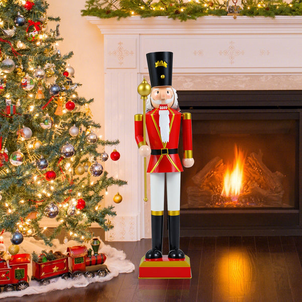 83cm/122cm Christmas Nutcracker Xmas Nutcracker Figure with High Hat and Beautiful Scepter