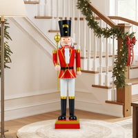 83cm/122cm Christmas Nutcracker Xmas Nutcracker Figure with High Hat and Beautiful Scepter