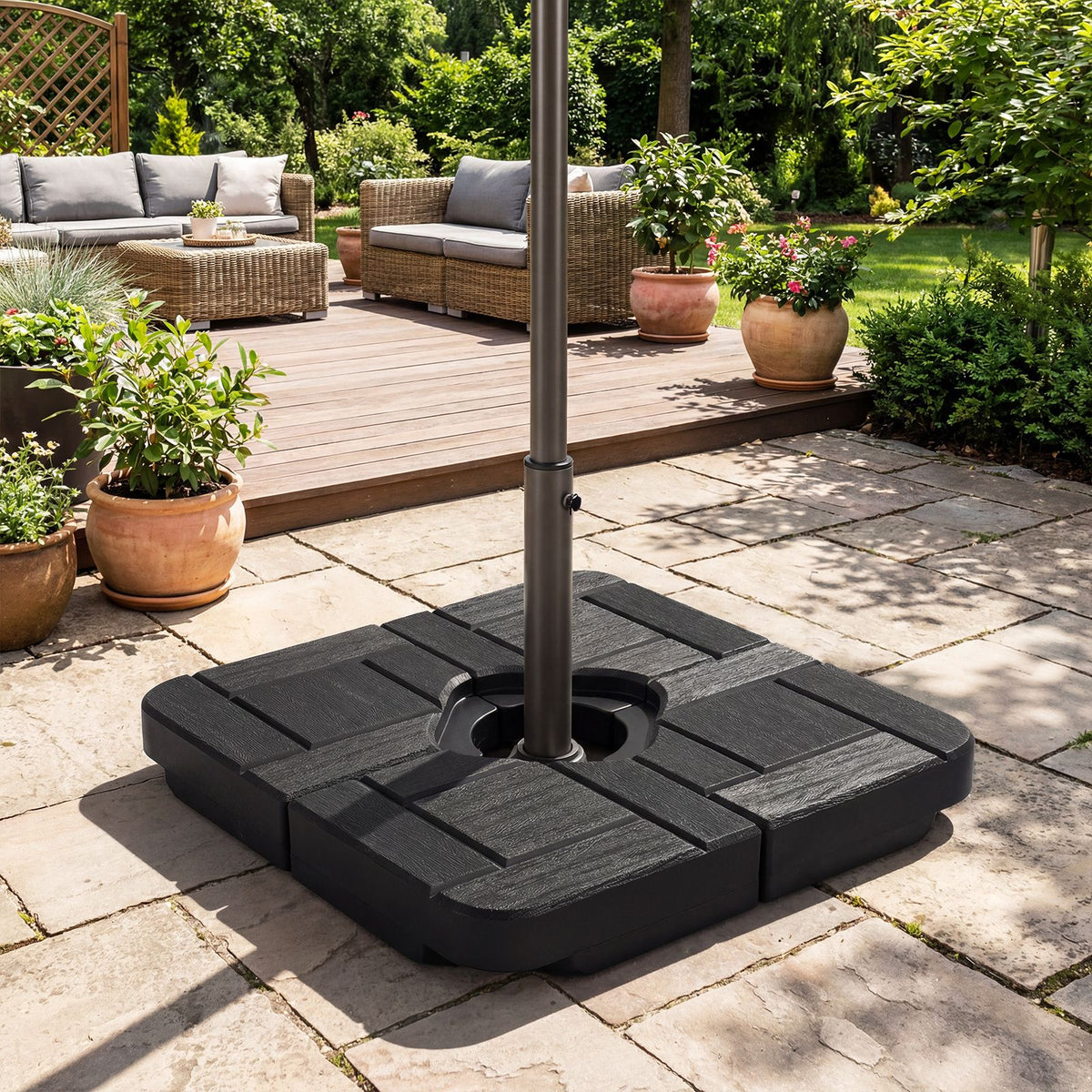 84kg Cantilever Offset Umbrella Base 4 Piece Fillable with Spout