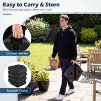 84kg Cantilever Offset Umbrella Base 4 Piece Fillable with Spout