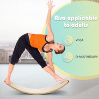 88.5 cm Wooden Balance Board for Balance Training Indoors and Outdoors